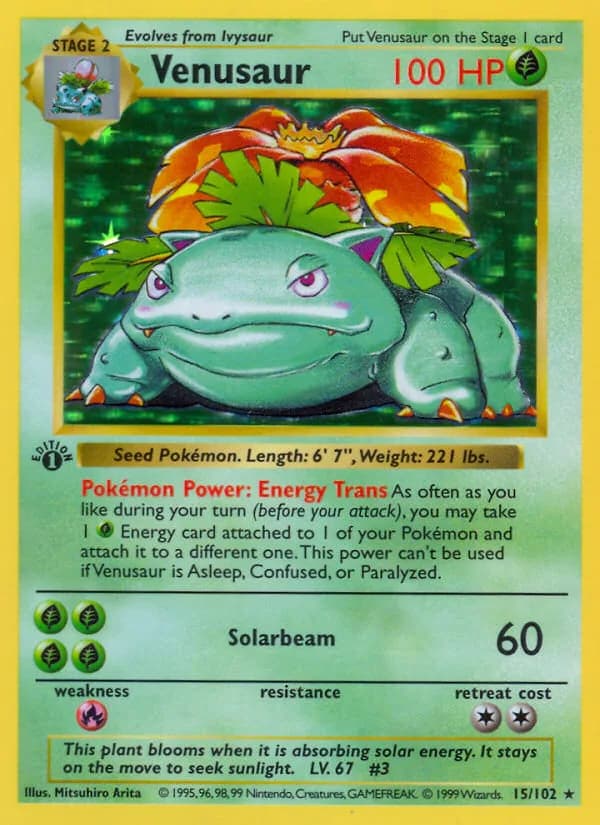 Venusaur (Pokemon, Base Set 15/102)